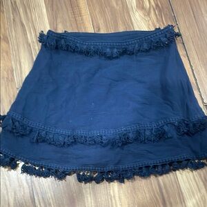 Black Fringed Skirt